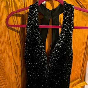 black velvet rhinestones halter size 14
